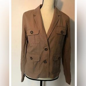 Banana Republic Womens Medium Linen Blend Jacket Brown M Cotton Coat